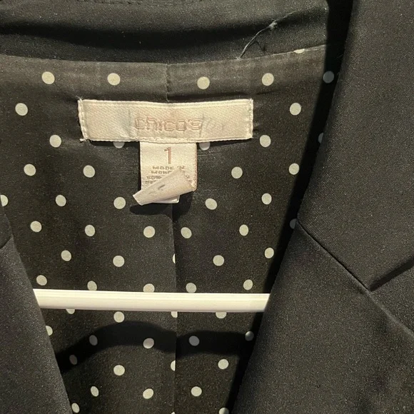 Chico's Black Tailored Blazer with Notched Lapels - Picture 2 of 5
